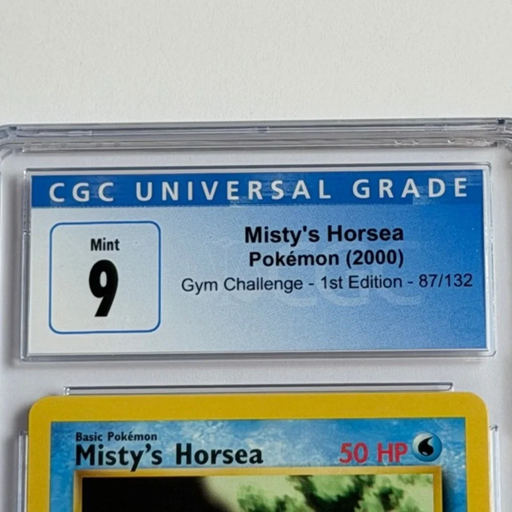 Misty's Horsea 1st Edition 87/132 CGC 9 Mint TCG Pokemon 2000 Gym Challenge WotC